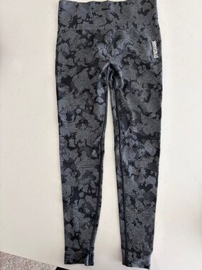 Gymshark Black & Gray Camo High-Waist Leggings